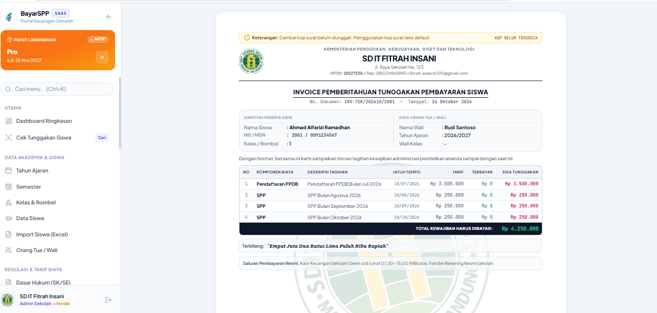Preview Sistem BayarSPP